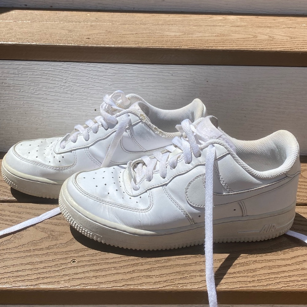 Nike White Air Force Ones - Youth 6.5/Womens 8.5/Euro size 39